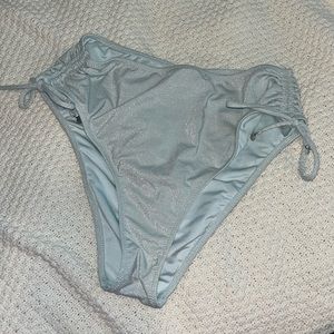 Victoria’s Secret high waisted, sparkly, seafoam green swim bottoms